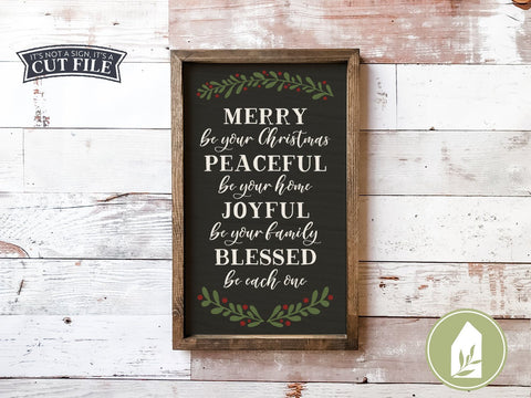 Merry Be Your Christmas SVG | Christmas Wishes SVG | Farmhouse Sign Design SVG LilleJuniper 