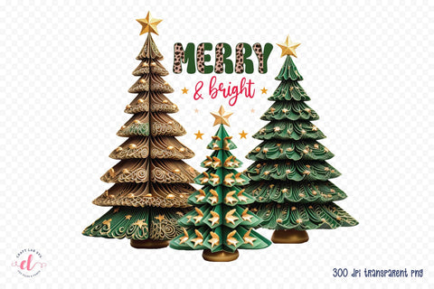 Merry & Bright, Christmas PNG Sublimation Sublimation CraftLabSVG 