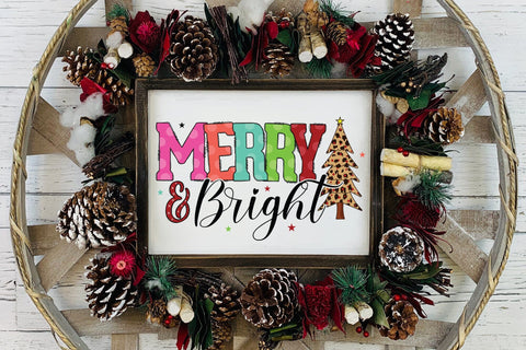 Merry & Bright - Christmas PNG Sublimation Sublimation CraftLabSVG 