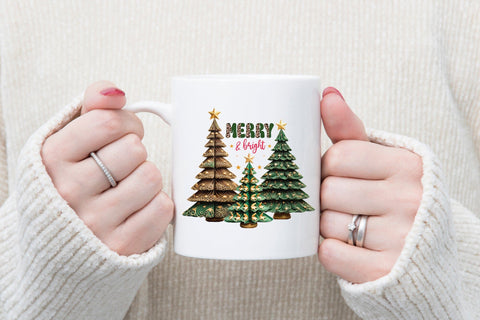 Merry & Bright, Christmas PNG Sublimation Sublimation CraftLabSVG 