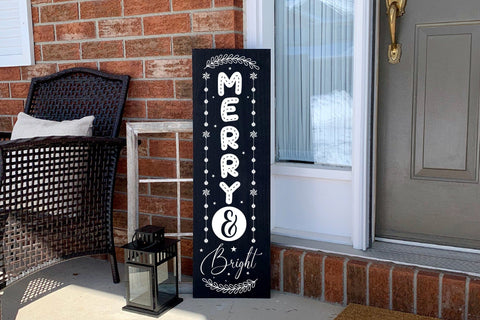 Merry & Bright, Christmas Porch Sign SVG SVG CraftLabSVG 