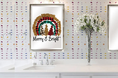 Merry & Bright Christmas Rainbow Sublimation Sublimation Jagonath Roy 