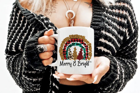 Merry & Bright Christmas Rainbow Sublimation Sublimation Jagonath Roy 