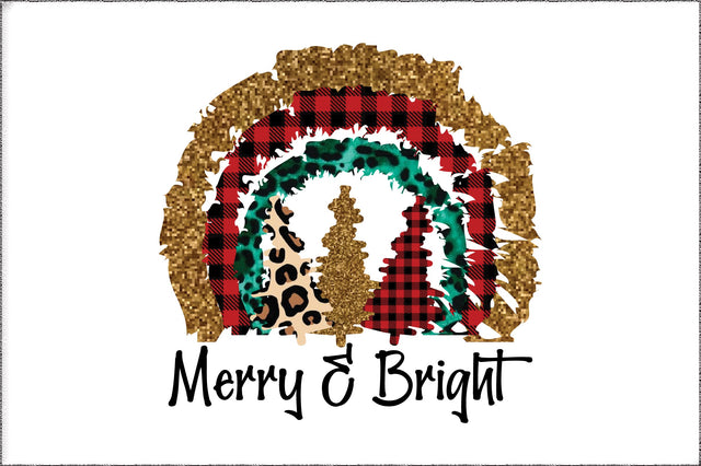 Merry & Bright Christmas Rainbow Sublimation Sublimation Jagonath Roy 