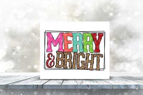 Merry & Bright - Christmas Sublimation Design Sublimation CraftLabSVG 