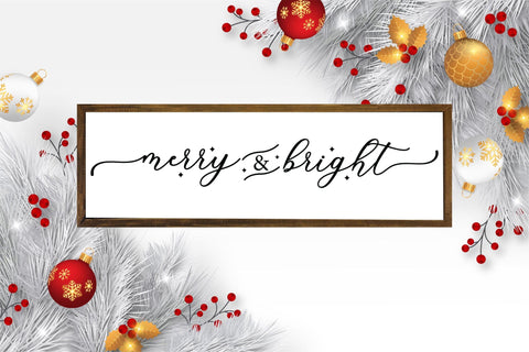 Merry & Bright | Farmhouse Christmas Sign SVG SVG CraftLabSVG 