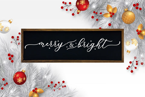 Merry & Bright | Farmhouse Christmas Sign SVG SVG CraftLabSVG 