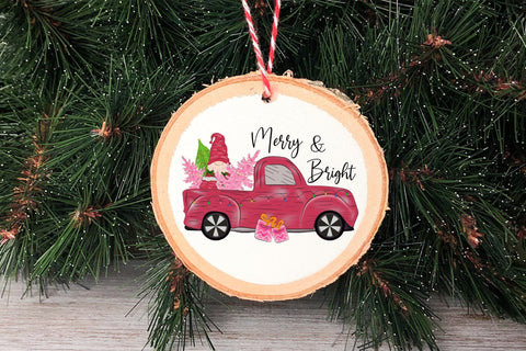 Merry & Bright PNG | Pink Christmas Sublimation Sublimation CraftLabSVG 