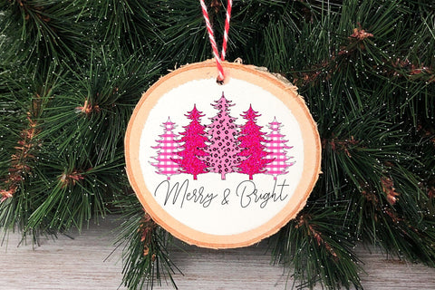 Merry & Bright PNG | Pink Christmas Sublimation Sublimation CraftLabSVG 