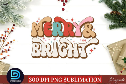 Merry & Bright PNG Sublimation DESIGNISTIC 