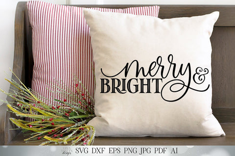 Merry & Bright SVG | Christmas SVG | Christmas Tree SVG | Farmhouse svg | dxf and more! | Printable SVG Diva Watts Designs 