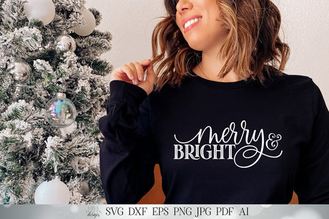 Merry & Bright SVG | Christmas SVG | Christmas Tree SVG | Farmhouse svg | dxf and more! | Printable SVG Diva Watts Designs 
