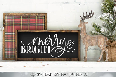 Merry & Bright SVG | Christmas SVG | Christmas Tree SVG | Farmhouse svg | dxf and more! | Printable SVG Diva Watts Designs 