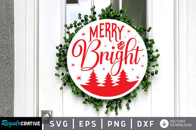 Merry & bright SVG Design SVG Regulrcrative 