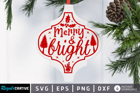Merry & bright SVG Design SVG Regulrcrative 
