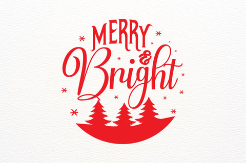Merry & bright SVG Design SVG Regulrcrative 