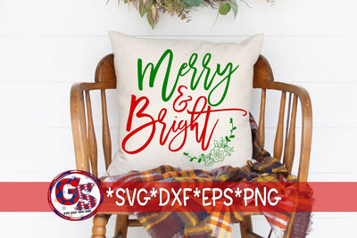 Merry & Bright SVG DXF EPS PNG-Christmas SVG SVG Greedy Stitches 