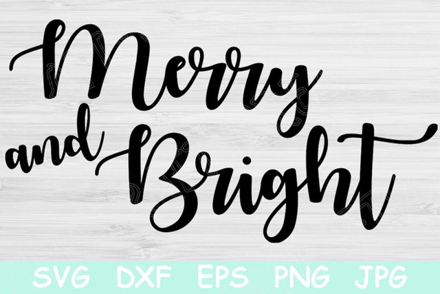 Merry & Bright Svg File Saying. Winter Svg Cut Files for Cricut and Silhouette. Hand Lettered Christmas Svg Stencil Design for Decals. SVG TiffsCraftyCreations 