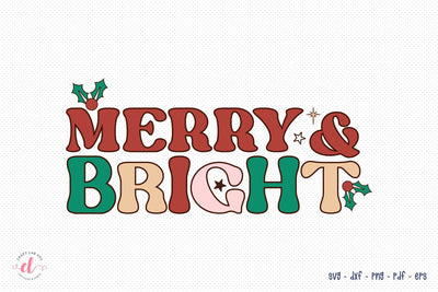 Merry & Bright SVG | Retro Christmas SVG SVG CraftLabSVG 