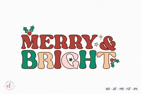 Merry & Bright SVG | Retro Christmas SVG SVG CraftLabSVG 