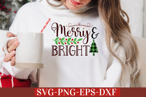 Merry & bright SVG SVG DESIGNISTIC 