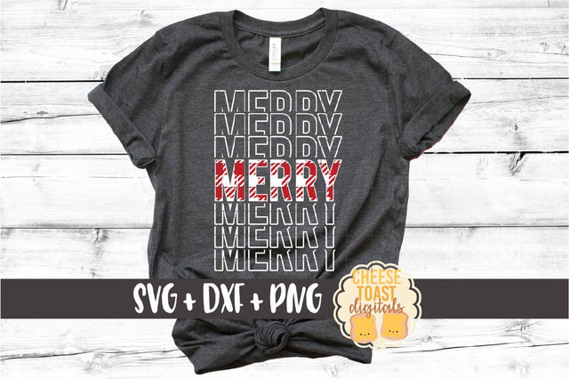 Merry - Buffalo Plaid Christmas Mirror Word SVG PNG DXF Cut Files SVG Cheese Toast Digitals 