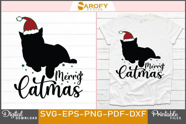 Merry Catmas SVG PNG DXF File SVG Sarofydesign 