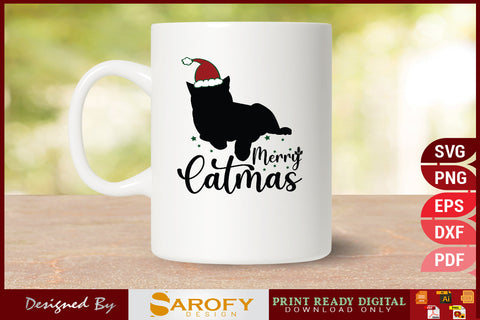 Merry Catmas SVG PNG DXF File SVG Sarofydesign 