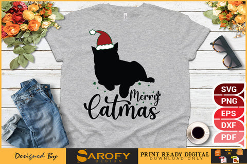 Merry Catmas SVG PNG DXF File SVG Sarofydesign 