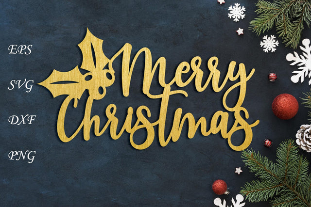 Merry christamas svg papercut, Cake topper, Door sign laser cut SVG AnastasiyaArtDesign 