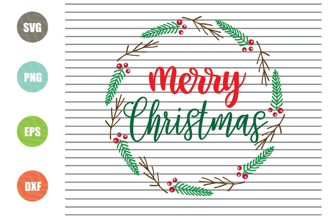 Merry Christmas (2) Svg - Christmas Svg, Png, Dxf, Eps Cut Files SVG Artstoredigital 