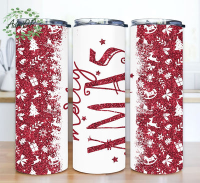 Merry Christmas 20 oz Skinny Tumbler, Merry Christmas Tumbler Wrap PNG, Christmas 20 oz Skinny Tumbler Sublimation Design, Instant Digital Download Sublimation AdriOP 