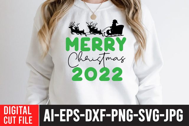 Merry Christmas 2022 SVG Cut File , Merry Christmas 2022 SVG Quotes SVG BlackCatsMedia 
