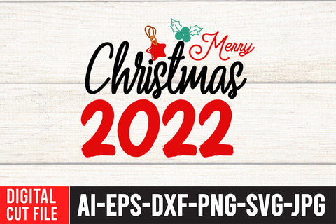 Merry Christmas 2022 SVG Cut File SVG BlackCatsMedia 
