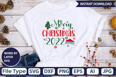 MERRY CHRISTMAS 2022 SVG Cut File SVG DesignPlante 503 