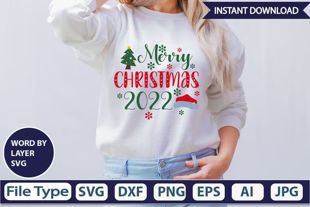 MERRY CHRISTMAS 2022 SVG Cut File SVG DesignPlante 503 
