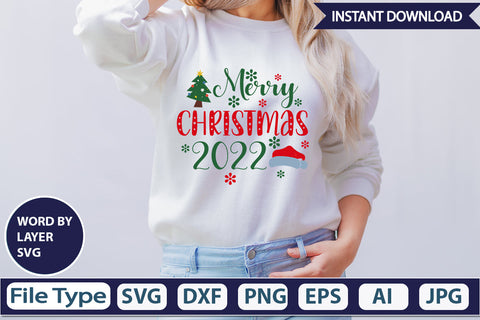 MERRY CHRISTMAS 2022 SVG Cut File SVG DesignPlante 503 