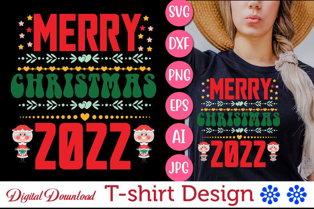 Merry Christmas 2022 SVG Cut File SVG Newmockups 