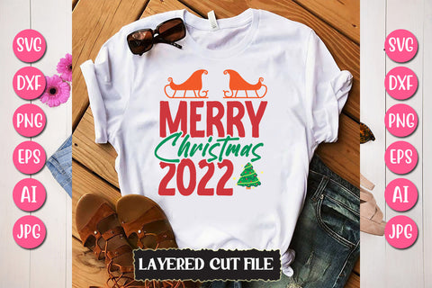 Merry Christmas 2022 SVG Cut File SVG Newmockups 