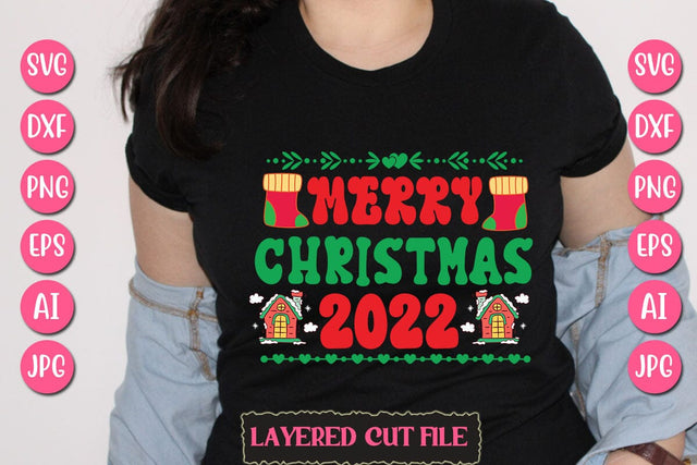 Merry Christmas 2022 SVG Cut File SVG Newmockups 