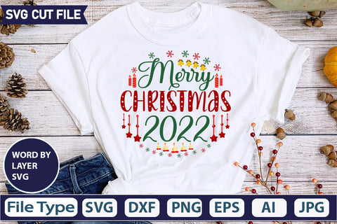 MERRY CHRISTMAS 2022 SVG CUT FILE,SVGs,quotes-and-sayings,food-drink,mini-bundles,print-cut,on-sale, SVG DesignPlante 503 