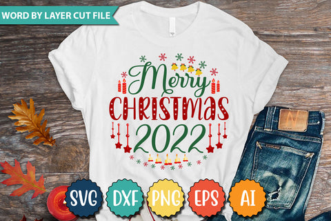 MERRY CHRISTMAS 2022 SVG CUT FILE,SVGs,quotes-and-sayings,food-drink,mini-bundles,print-cut,on-sale, SVG DesignPlante 503 
