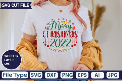 MERRY CHRISTMAS 2022 SVG CUT FILE,SVGs,quotes-and-sayings,food-drink,mini-bundles,print-cut,on-sale, SVG DesignPlante 503 