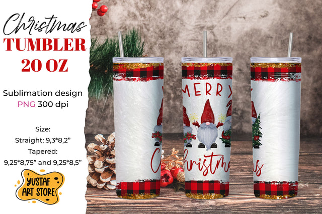 Merry Christmas 3 gnome tumbler 20 oz sublimation design Sublimation Yustaf Art Store 