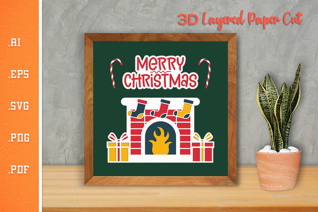 Merry Christmas - 3D Layered Paper Cut SVG 8 SVG Slim Studio 