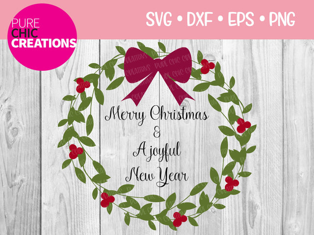 Merry Christmas & A Joyful New Year - Cricut - Silhouette - svg - dxf - eps - png - Digital File - SVG Cut File - Christmas SVG - Christmas clipart - clipart SVG Pure Chic Creations 