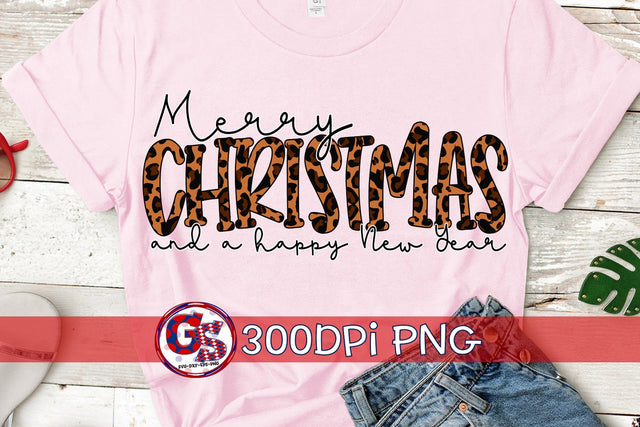 Merry Christmas and a Happy New Year PNG for Sublimation Sublimation Greedy Stitches 