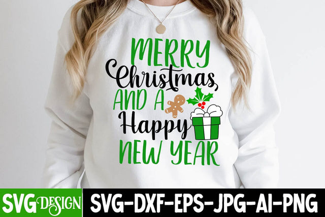 Merry Christmas And a Happy New Year SVG Cut File SVG BlackCatsMedia 