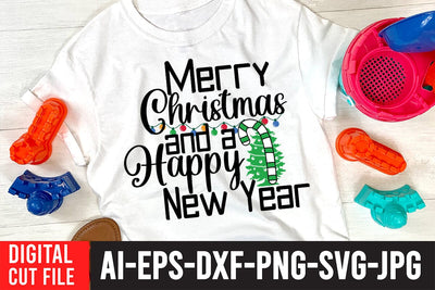 Merry Christmas And A Happy New Year SVG Cut File SVG BlackCatsMedia 