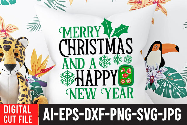 Merry Christmas And a Happy New Year SVG Cut File SVG BlackCatsMedia 